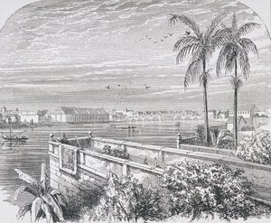 トーマスミルナー牧師による「地理のギャラリー」からフィリピンのマニラが1880年頃に出版 作： English School